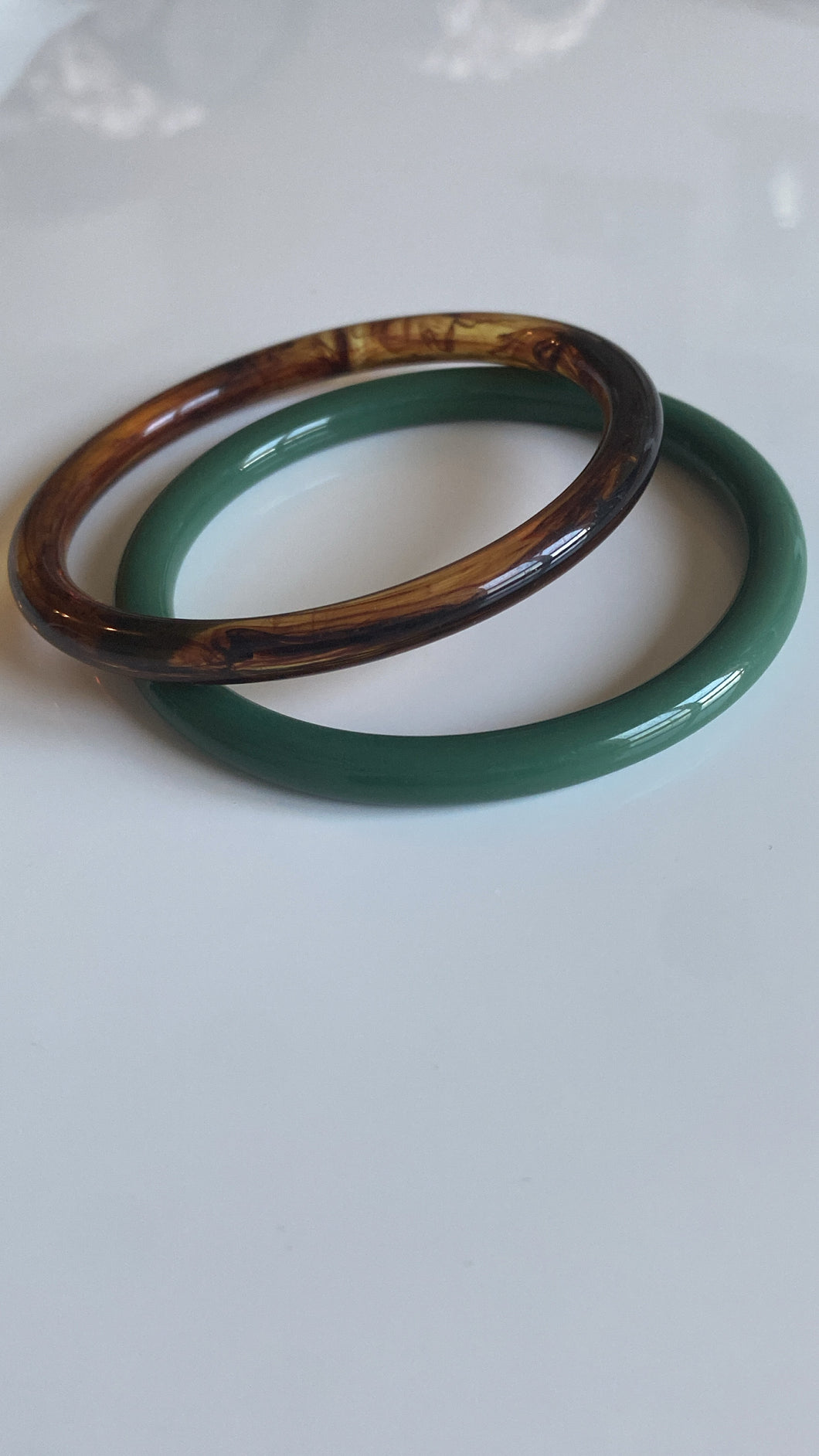 Brown & Green Thin Bangle Set